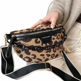 Bolsa feminina casual vacati crossbody sacos de peito leopardos padrão zíper cintura sacos marca meio mo luxo feminino fanny pacote 18vo #