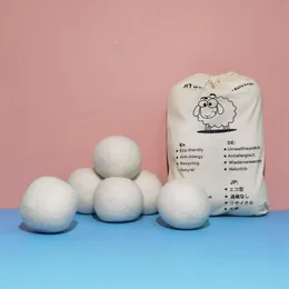 1/3/6stullar Ulltorkbollar Fabric Virgin Reable Softener Tvätt 7cm Dry Kit Ball Practical Home Washing Balls Wool Dryer Balls