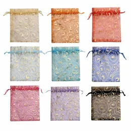 50 pz / lotto 10x15 cm 4x6 pollici Mesh Organza Borsa con coulisse per cosmetici Profumo Pouch 58cZ #