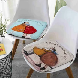 쿠션/장식 베개 Sam Toft Art Abstrace Love Love Dog Pet Square Dining Chair Cushion Circular Decular Chair Office Desk Sofa Cushion Y240401