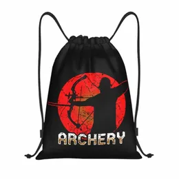 Personalizado Archery Archer Drawstring Bag para Shop Yoga Mochilas Homens Mulheres Caça Esporte Esportes Ginásio Sackpack A6hP #