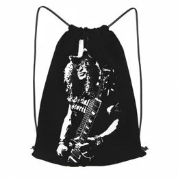 sl Guitarist Guitar 1970'S 1980'S Guns Roses Drawstring Backpack School Foldable Gymnast Bag Clothes Backpacks Sports Bag Q8AZ#