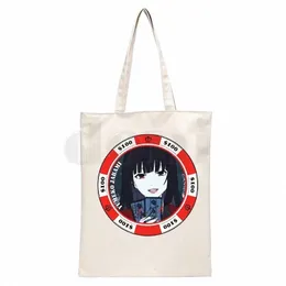 Manga japonesa Anime Kakegurui Yumeko Jabami Fi Graphic Carto Print Shop Bags Meninas Fi Casual Pacakge Hand Bag 60i1 #