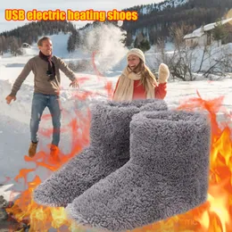 Sapatos de pegador de aquecedor USB para homens mulheres inverno botas de neve quente macias chinelos elétricos quentes sapatos aquecidos de pés aquecidos 35-43