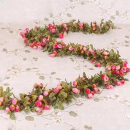 Dekoratif çiçekler doğum günü duvar asılı yapay çiçek asma ipek düğün partisi dekorasyon çelenk diy sahte gül simülasyon yaprağı 42 kafa
