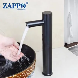 Rubinetti del lavandino da bagno Zappo Sensore automatico RUSETTO NERO BAMIN MIXer Acqua TAP ORO FRESO INFRARED