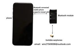 Fone de ouvido Bluetooth no ouvido, o fone de ouvido Bluetooth invisível pode receber automaticamente e suportar chamadas bidirecionais, não ver quando o Stealth Bluetooth Headsett está ligado