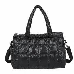 Зимняя женская пуховая сумка Менгера, стеганая сумка-тоут с мягкой подкладкой, женская большая вместительная пушистая сумка с верхней ручкой, 2023 c5Ix #