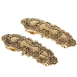 Bandane 2 pezzi clip a molla vintage decorazioni in oro mollette decorative forcine grandi per decorare accessori in lega da donna