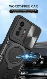 For Xiaomi 11T Pro Case Magnetic Ring Holder Armor Phone Cases Fir Xiomi Xaomi Mi 11 T T11 Mi11T 11TPro Slide Camera Back Cover