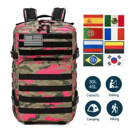 Packs 30L/50L Mulheres Menina Mochila Esporte Trekking Hunting Nylon Rucksack Bag de caminhada militar azul azul rosa Mochila tática