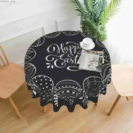 Tkanina stołowa szczęśliwe okrągłe obrusy 60 -calowe mycie okrągłe okrągłe okładka stołowa na kolację Wakacyjną Dekorę domową Y240401