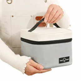Outdoor Fi kwadratowy piknik termiczny torba na lunch estetyczne przenośne pudełko na lunch do przechowywania chłodne torby dla kobiet mężczyzn c6vr#