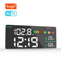 T UYA WIFI DECIBEL METER 4IN1 Sıcaklık Nemi Desibel Test Çartı saat 11 inç LED Akıllı Bağlantı gürültüsü DECIBEL MEDER