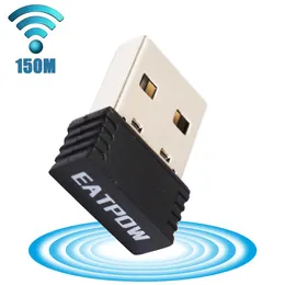 Eatpow Wireless Network Adapter 802.11 WiFi USBアダプターデスクトップWiFiアダプター用WiFiレシーバー150Mbps
