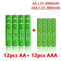 AA + AAA AAA Bateria alkaliczna AA 1,5V 4800MAH/1,5V AAA 3800MAH FASHLIGHT Zabawki Obejrzyj odtwarzacz MP3 Wymień baterię Ni-MH