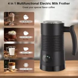 Kahve Cappuccino Latte için Elektrikli Süt Çavretli Süt Köpük Makinesi 4 İçinde 1 Sıcak ve Soğuk Köpük Maker Otomatik Süt Frother Foamer