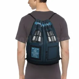 police Box Pillow Backpack Drawstring Bag Riding Climbing Gym Bag Police Box Who Phe Booth Telephe Tardis Geek Geeky S7S3#