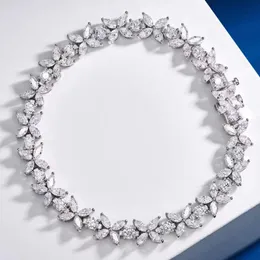 Ювелирные изделия, браслет из чистой посеребренной платины для женщин, новинка 2023 года, блестящий полный бриллиант, красивый роскошный ювелирный браслет с бриллиантами
