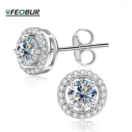 Kolczyki stadnorskie d Colour vvs1 moissanite z GRA 925 Sliver Splated 18K Gold Lab Diamond Earring dla kobiet Wedding Wedding Cholely