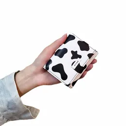 mini Women Short Wallets PU Leather Cute Cart Image Folded Three-secti Type Billfold Card Holder With Interior Slot Pocket v8YE#