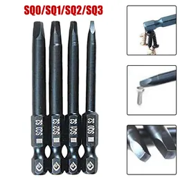 65mm 6.35mm Shank Square Head Magnetic Screwdriver Bit SQ0 SQ1 SQ2 SQ3 For Manual Electric Screwdriver Hand Tools