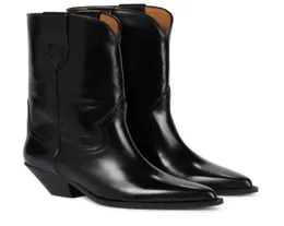 Paris Isabel Dahope Deri Western Boots Marant Moda Show Podyum Yıldızlar Ayakkabı İtalya Siyah Deri Mükemmel4740955