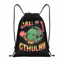 personalizzato Divertente Call Of Cthulhu Borse con coulisse per Shop Yoga Zaini Uomo Donna Lovecraft Sport Palestra Sackpack N7iW #