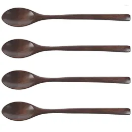 Colheres de café colheres de madeira 24 peças sopa de madeira para comer mistura colher de cabo longo com utensílio de cozinha estilo japonês