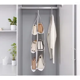 Storage Boxes 6 Pockets Foldable Hanging Bag Type Behind The Door Fabric Dustproof Household Closet Rack