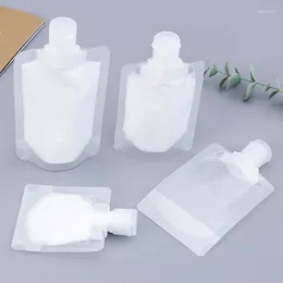 Förvaringspåsar Transparent Flip Cap Sub Packaging Bag 30/50/100 ml Portable Travel Fluid Makeup Packing Plastic Stand Up Pip Pouches