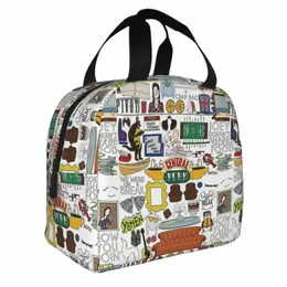 amici Kee Serie TV americana Borsa da pranzo isolata Borsa termica a tenuta stagna Central Perk Pasto Ctainer Borsa termica Tote Lunch Box Bento Pouch 11Mz #