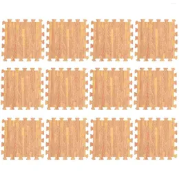 Bath Mats 12 Pcs Wood Grain Foam Floor Mat Child Jigsaw Puzzles For Kids Area Rug Baby Playing Pad