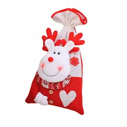 İskybob Noel Dekoru Hediye Çantası Büyük Santa Elk Snowman Anaokulu Ambalaj Hediye Çantası Şeker Çantası Noel Malzemeleri 1 PCS J67N#