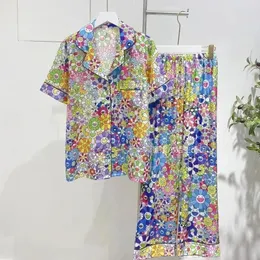 Odzież domowa 6111-1Koreańska wersja piżamy damskie damskie cienkie modne imitacja jedwabny garnitur duży rozmiar zewnętrzny noszenie seksowne ubrania