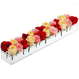 Vases Transparent Acrylic Vase Rectangular Flower Decorative Modern For Table Wedding Home Decor