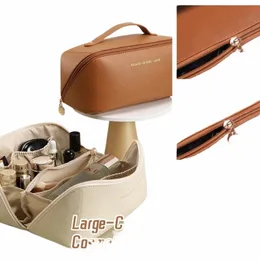 8 pezzi Borsa cosmetica da viaggio di grande capacità Borsa portatile per trucco PU Donna Impermeabile Bagno Wbag Kit da toilette multifunzionale i50E #