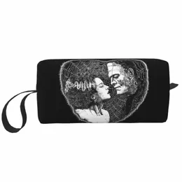 Frankenstein Kiss Tuvalet Çantası Bilim Bilim Ficti Korku Film Makyaj Kozmetik Organizatör Kadınlar Güzellik Depolama Dopp Kit Kılıf G5RJ#