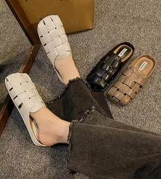 Flache Sandalen im römischen Stil, Damen, erhöhte Hausschuhe, Damen, lässig, faule Menschen, ein Fußpedal, Schuhe, Strandpantoffeln, Zimmer, Haus, Outdoor