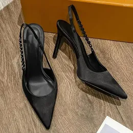 Scarpe eleganti da donna Sandali delicati tinta unita cinturino alla caviglia tacco gattino festa punta punta elegante