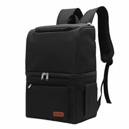 Denuoniss Cooler Bag Backpack 소프트 대형 이중 레이어 열 단열 가방 음식 냉장고 가방 맥주 와인 피크닉 i4er#