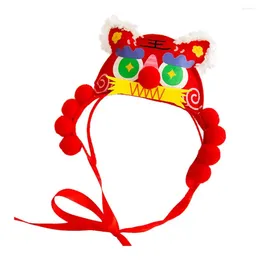 Cão vestuário laço-up chapéu de estimação ajustável dragão chinês para decorações de festival ano celebração bonito headwear com