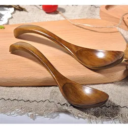 Kaşıklar Ahşap Kaşık Çatal Mutfak Yemek Pişirme Aletleri Çorba Teaspoon Sofra Takımı Retro Vintage Stil Ev Yemek Takımı