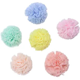 15mm 20mm 25mm Coréia Bola de renda Diy Gaze Elastic Flower Pompoms Pingente de macia artesanal para gancho de gancho de cabelo Acessórios para jóias