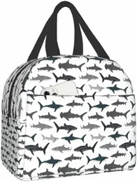 Sharks Lunchtasche für Frauen, Kühltasche, isoliert, auslaufsicher, wiederverwendbar, Lunchtasche für Mädchen, Büro, Arbeit, Schule, Picknick, tragbar, A92q#