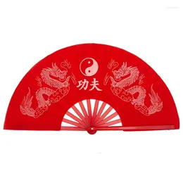 Dekorativa figurer kinesisk stil stor röd hd tryck drakblommor yin yang tai chi chinoiserie hand folding scen högt fan dans