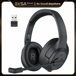 헤드폰 EKSA H6 무선 헤드폰 Bluetooth 5.0 USB Dongle ENC 호출 소음 취소 MIC 30H 재생 시간