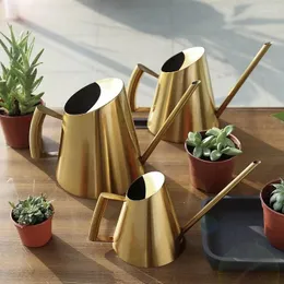 Dekorativa figurer Rostfritt stål Långt pipvattenburkar Golden Bronze Gardening Hushåll Metall Retro