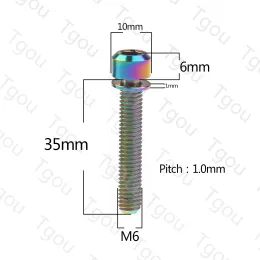 Tgou Titanium Bolt M6x16/18/20/25/35 mm Sechskantkopf mit Waschschraube für Fahrradscheibenbrems -Stammklemme