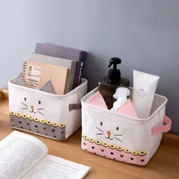 Lovly Cat Waterproof Desktop Storage Box Underwear Toy Storage Basket Cosmetic Organizer Stationery Container Girl Makeup Bags